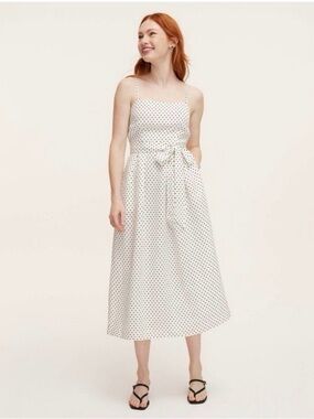 Kate Spade X Target White Polka Dot Midi Sundress with Tie Waist Sz XL NWT